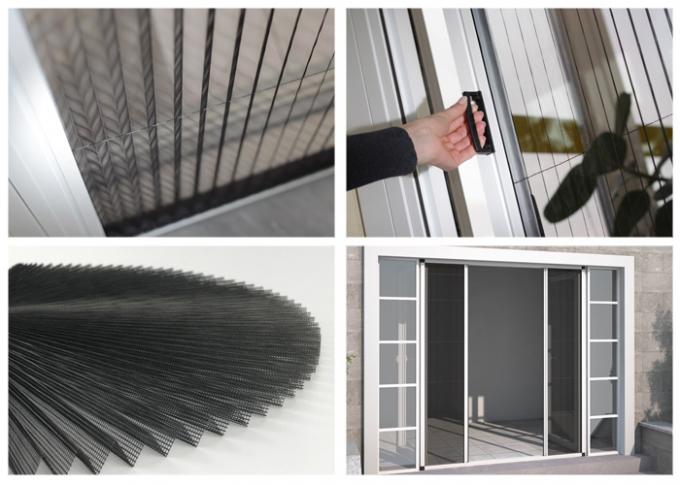 Slide Window Mesh 2.2M * 25M Pleated Mesh Folding Window Screen For Sliding Window In Grey