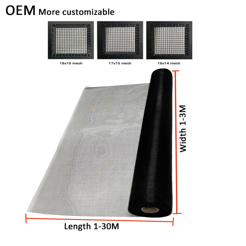 Professional Factory 0.25mm Thickness Insect and Dust Protection  Fiberglass Mosquito Mesh in 0.6m-3m Width for Long-Lasting Protection