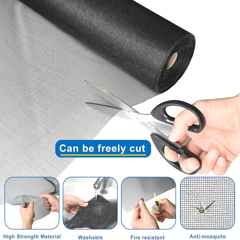 High Tensile Strength 800N Fiberglass Mosquito Mesh With PVC Coated In Orange And Blue Colors