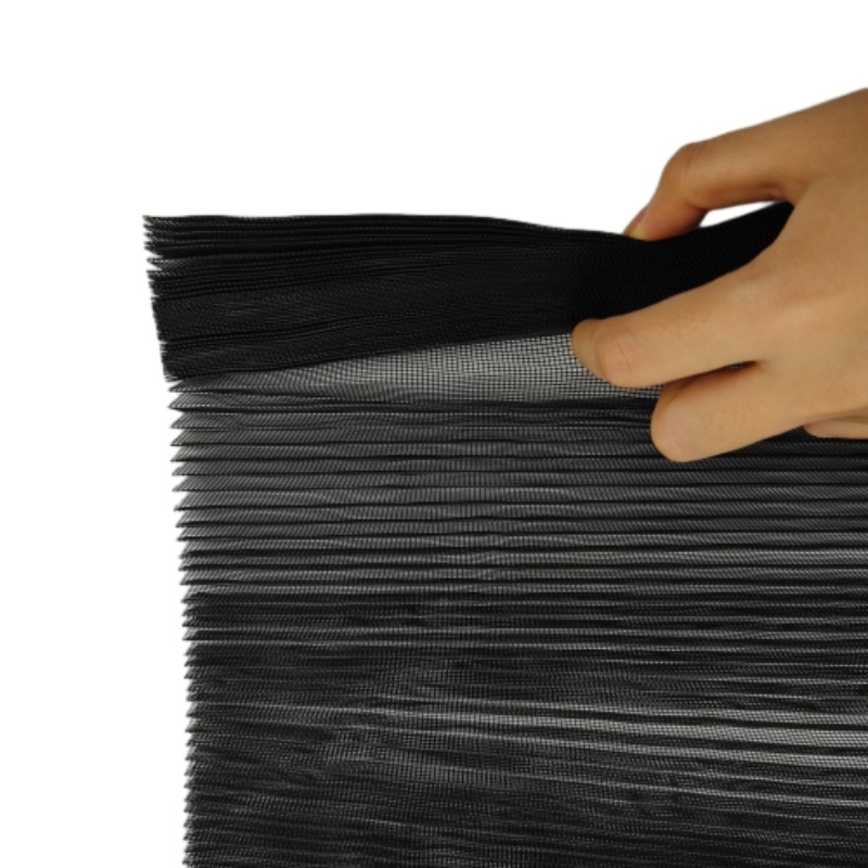 OEM Customization 80-110g Mesh Weight Pleated Insect Screen  14mm Plisse Height  Window Mesh for balcony
