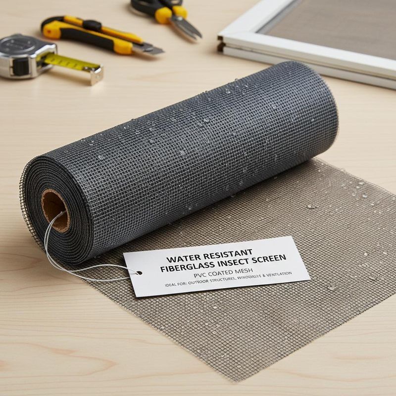 Water Resistance Fiberglass Insect Screen PVC Coated Mesh Ideal for in Outdoor Structures Windows Doors and Ventilation Openings