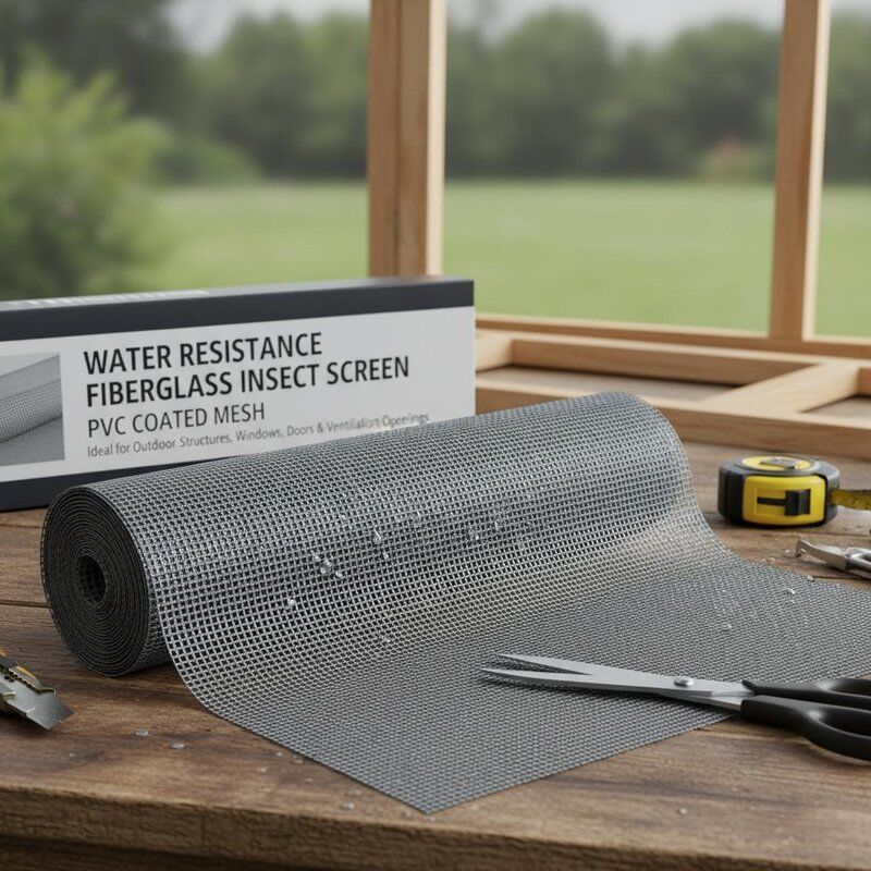 Water Resistance Fiberglass Insect Screen PVC Coated Mesh Ideal for in Outdoor Structures Windows Doors and Ventilation Openings