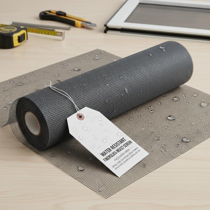 Water Resistance Fiberglass Insect Screen PVC Coated Mesh Ideal for in Outdoor Structures Windows Doors and Ventilation Openings