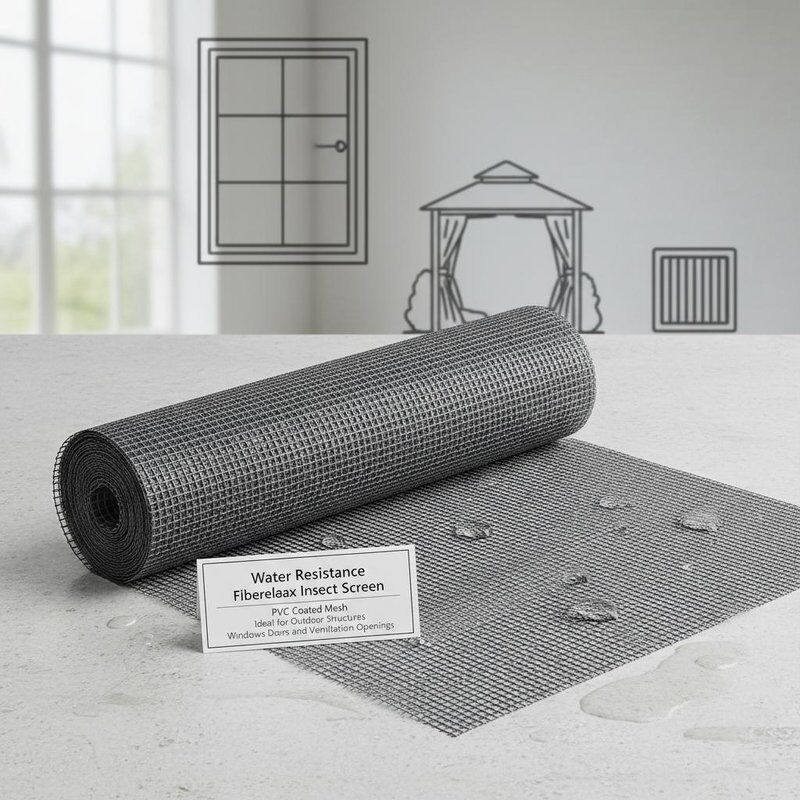 Water Resistance Fiberglass Insect Screen PVC Coated Mesh Ideal for in Outdoor Structures Windows Doors and Ventilation Openings