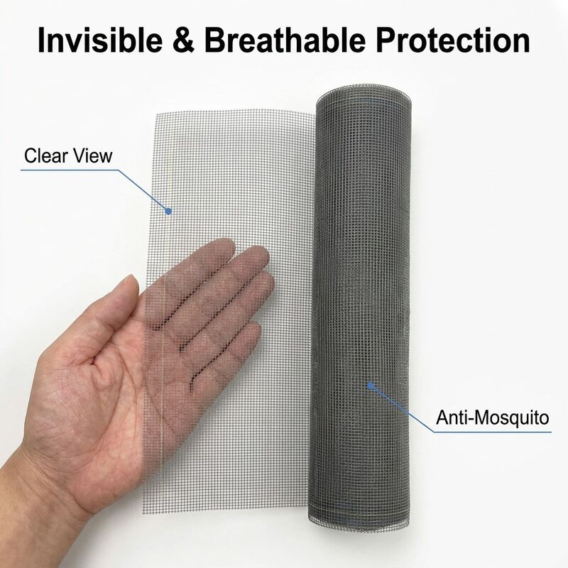 Corrosion Resistance Plain Fiberglass Insect Screen Window Screen Ideal Solution for Commercial Buildings Requiring Insect Control