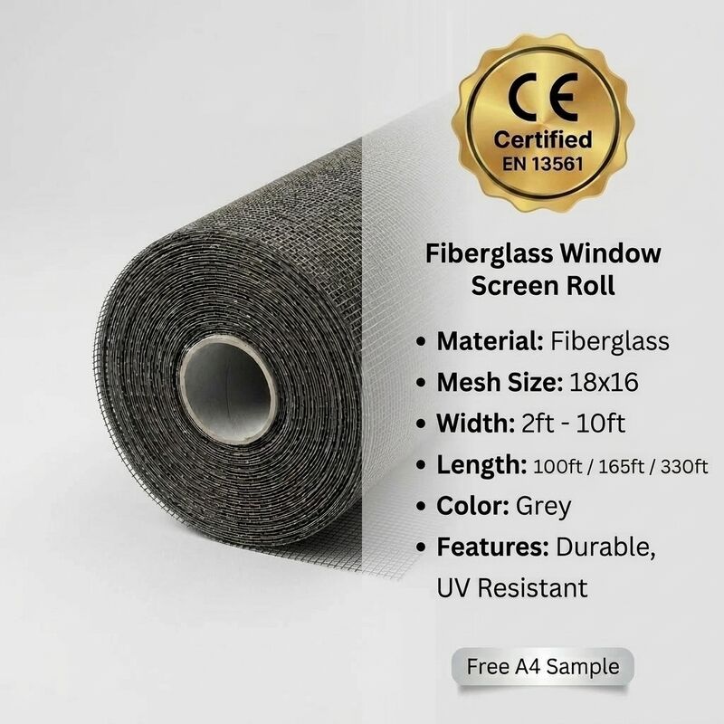 Standard Weight 120g per square meter Fiberglass Window Screen Plain Insect Screen Offering 5 to 7 Years Life for Industrial Applications
