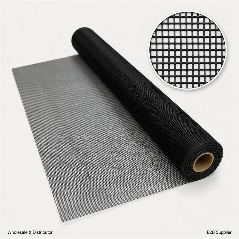 DURABLE 14X14 MESH 80G BLACK HIGH-STRENGTH FIBERGLASS WINDOW SCREEN NETTING FABRIC FOR WINDOWS LIVING ROOM WINDOW SCREEN