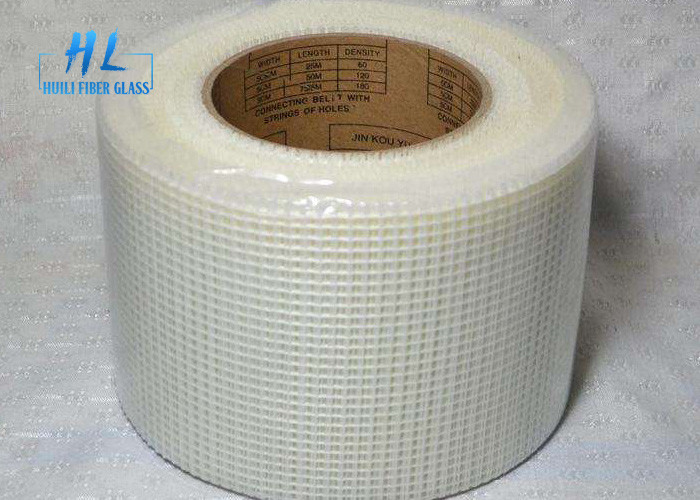 60g 3*3mm Self Adhesive Fiberglass Tape White Color For Repairing Wall Cracks