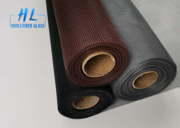 Black Grey Color 30m Per roll Fiberglass wire netting For Windows
