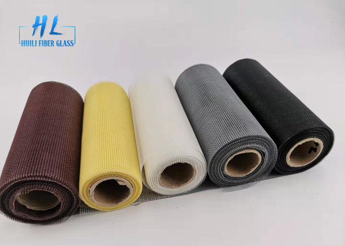 PVC Coated Fire resistant Black color Fiberglass Mosquito Mesh For Preventing