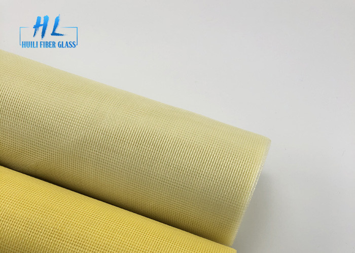 Yellow Color PVC Coated Fiberglass Window Screen Anti Mosquito 1.2m * 30m