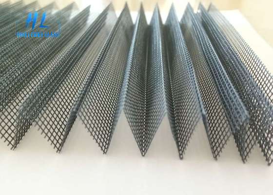 Grey Black Plisse Insect Screen With Good Air Liquidity / Elegant Net Form