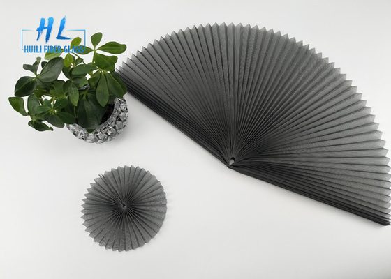 Grey Color Folding Window Screen Net Water Proof Pleated Insect Screen Mesh