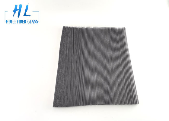 Black Gray 20*20 Plisse Insect Screen Fiberglass Screen Fabric 200m / Roll
